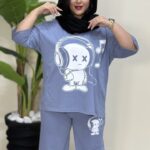 ست باکسی شلوار موزیک پک8عددی کد10405