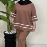 ست باکسی شلوار نواری پک8عددی کد10404