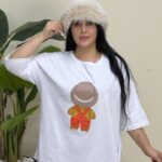 تیشرت باکسی کوتوله سفید کد11032