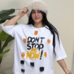 تیشرت باکسی دنت سفید کد11031