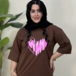 تیشرت باکسی قلب صورتی پک6 عددی کد10149