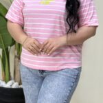 تیشرت راه راه نوشته گلدوزی پک۶عددی کد۱۰۵۵۲