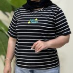 تیشرت راه راه نوشته گلدوزی گل پک۶عددی کد۱۰۵۴۹